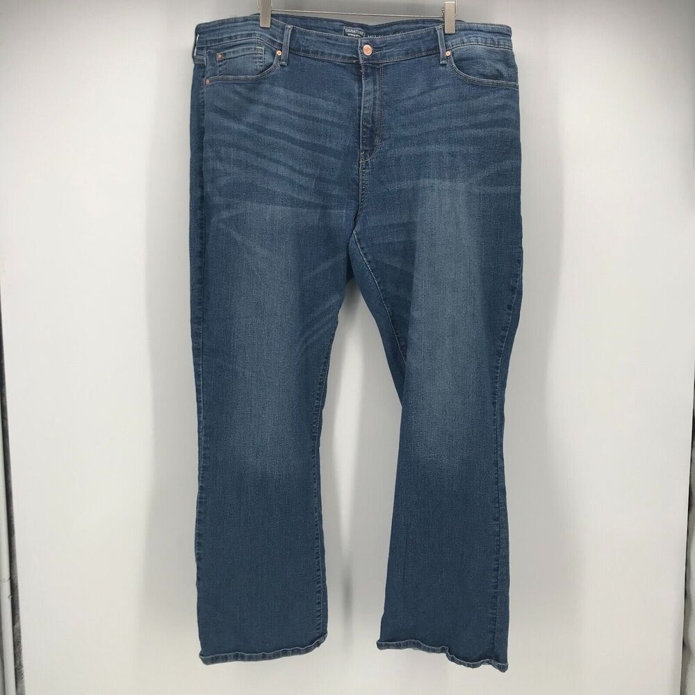 Levis Signature Gold Mid Rise Boot Cut Womens 24 37*32 Medium Wash Stretch Plus